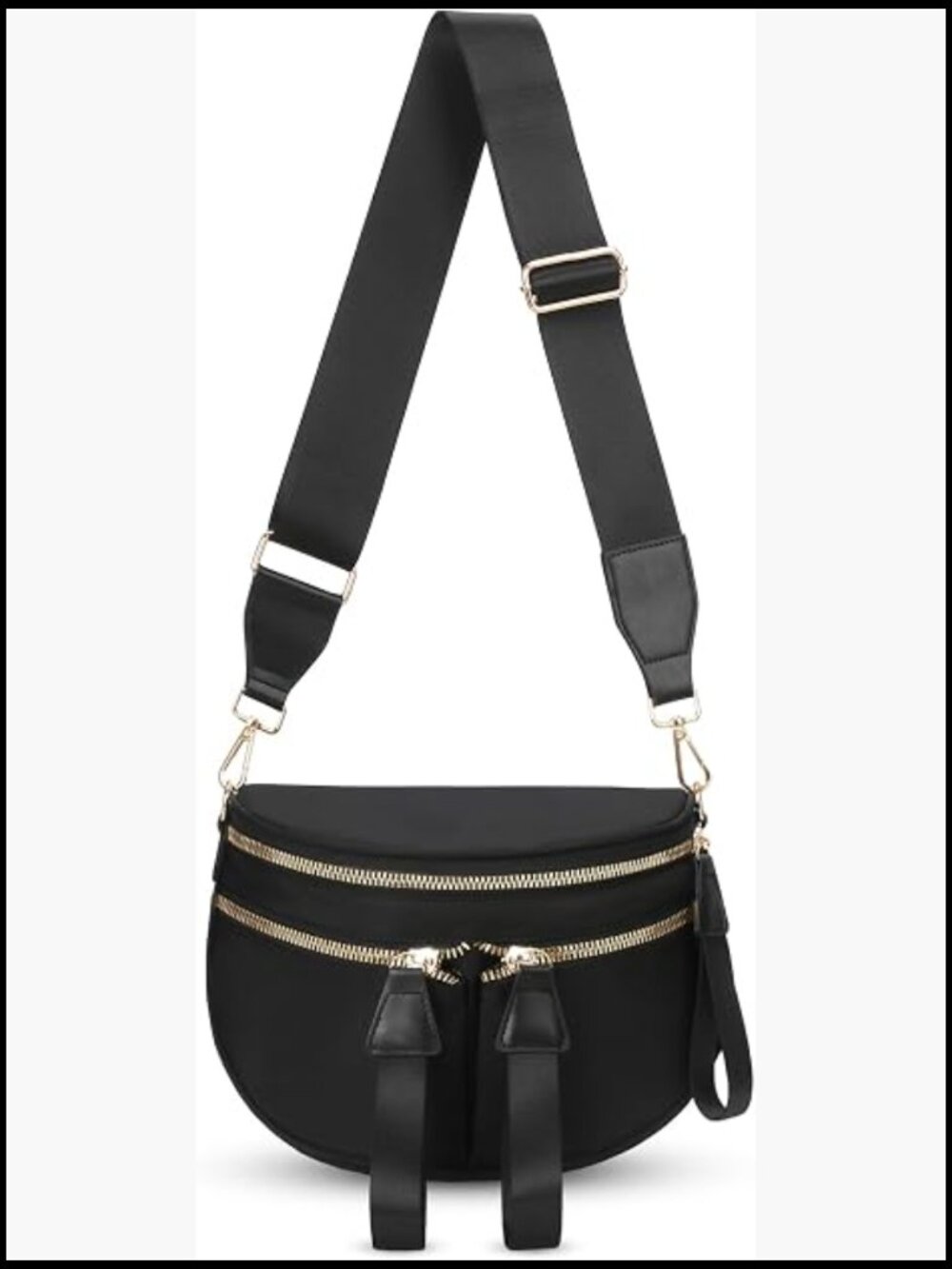 Checkered Nylon Bum Bag Crossbody Belt Bag Large Waist Pack Travel